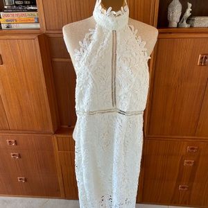 Lulu’s White Lace Midi Dress